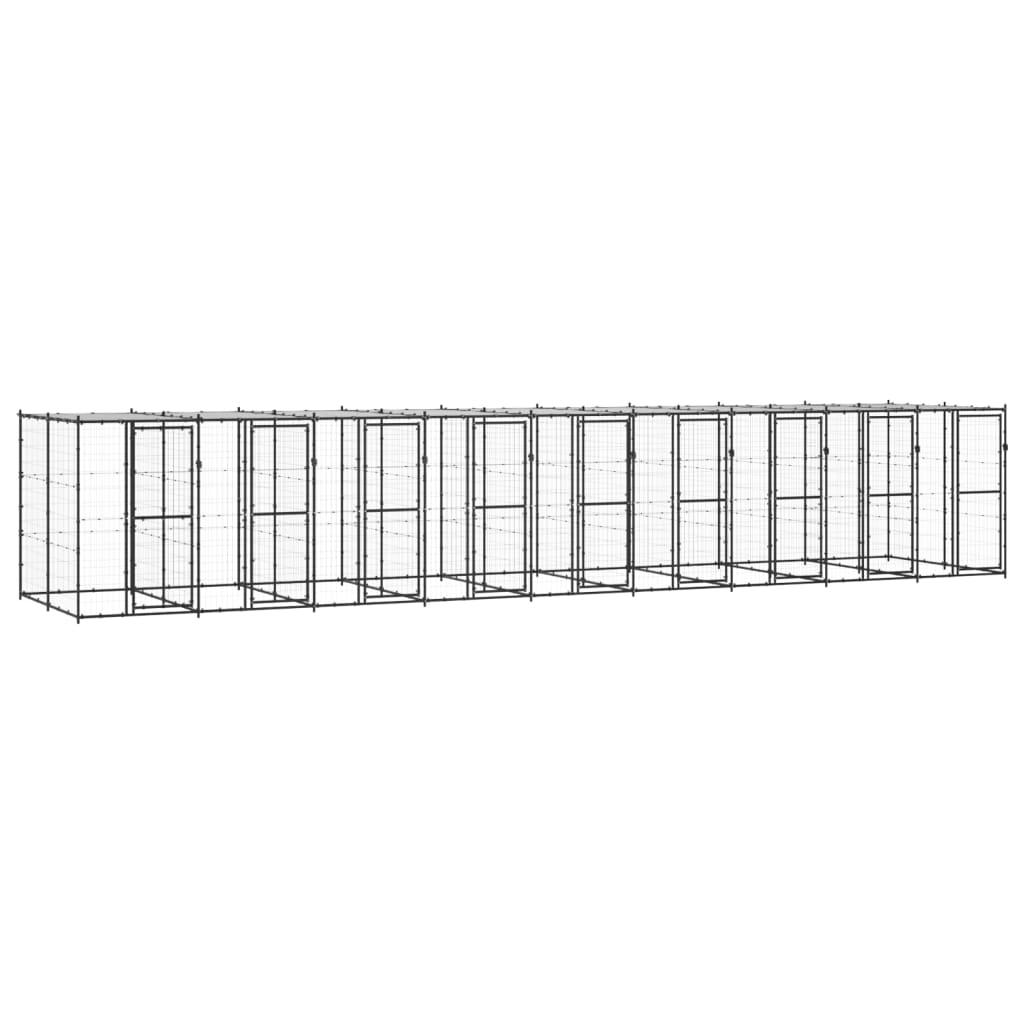 Hondenkennel met dak 21,78 m² staal is nu te koop bij PeponiXL, paradijselijk wonen!