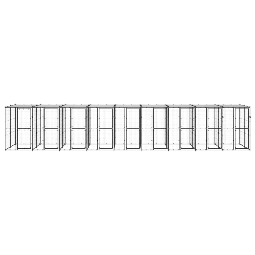 Hondenkennel met dak 21,78 m² staal is nu te koop bij PeponiXL, paradijselijk wonen!