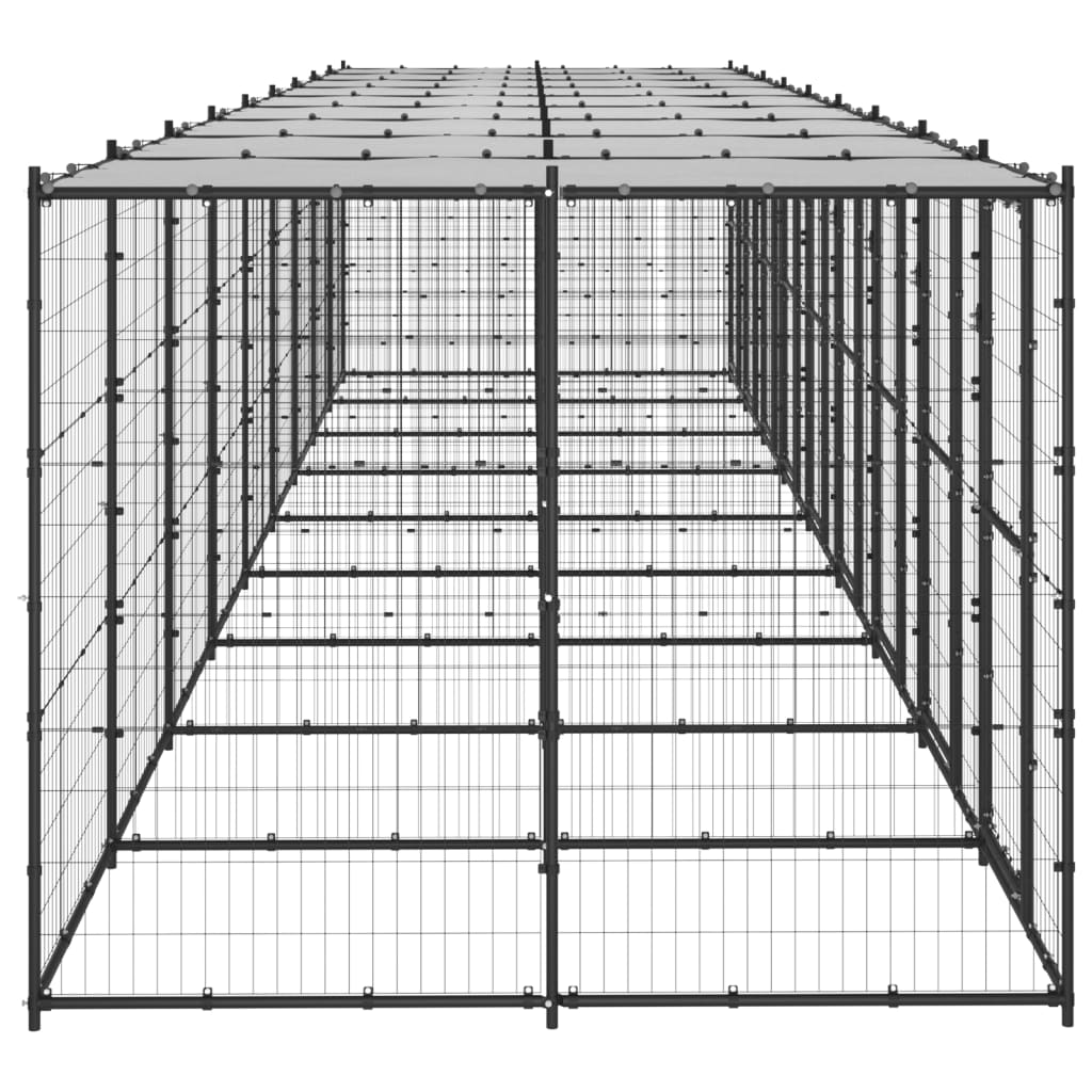 Hondenkennel met dak 21,78 m² staal is nu te koop bij PeponiXL, paradijselijk wonen!