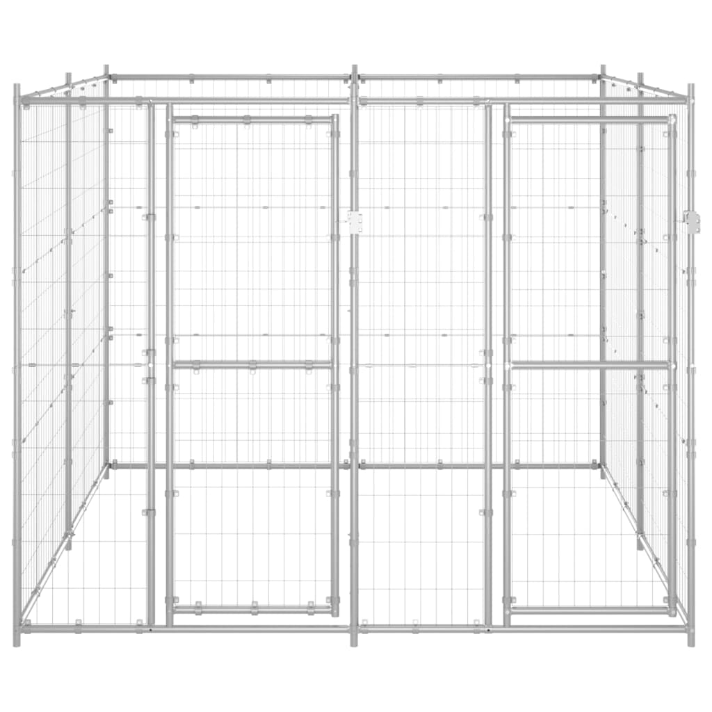 Hondenkennel 4,84 m² gegalvaniseerd staal is nu te koop bij PeponiXL, paradijselijk wonen!