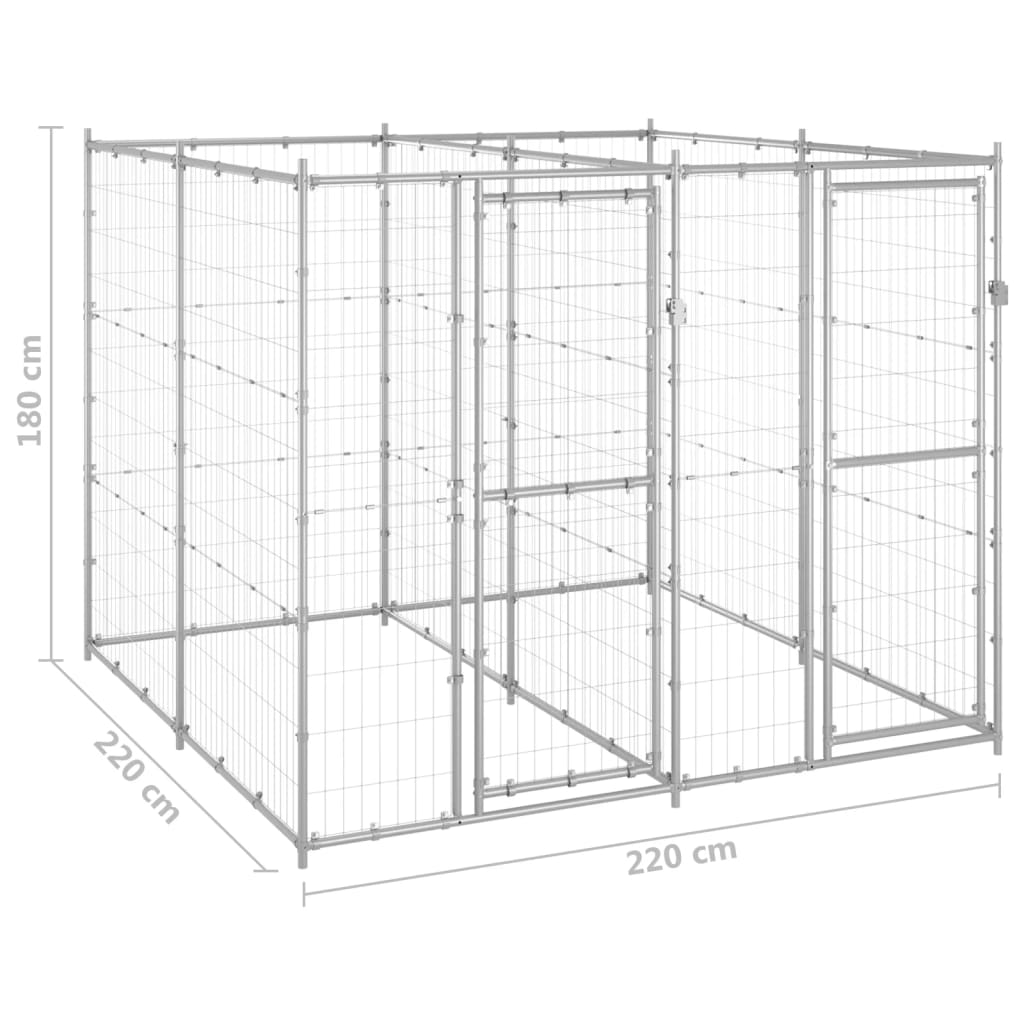 Hondenkennel 4,84 m² gegalvaniseerd staal is nu te koop bij PeponiXL, paradijselijk wonen!