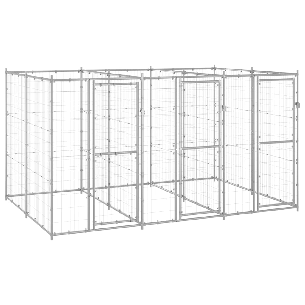 Hondenkennel 7,26 m² gegalvaniseerd staal is nu te koop bij PeponiXL, paradijselijk wonen!