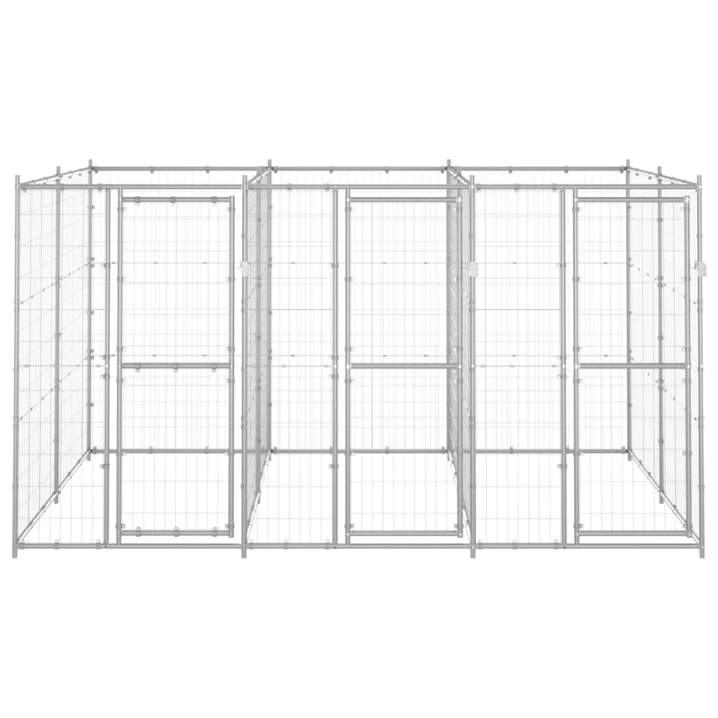 Hondenkennel 7,26 m² gegalvaniseerd staal is nu te koop bij PeponiXL, paradijselijk wonen!