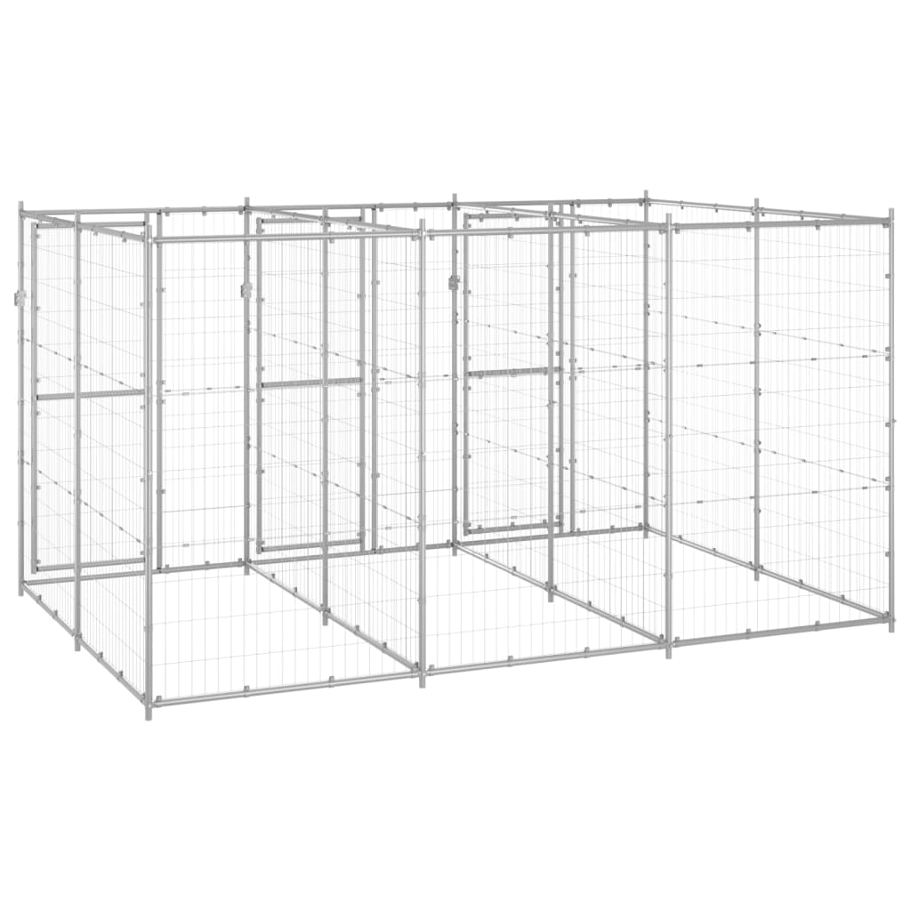 Hondenkennel 7,26 m² gegalvaniseerd staal is nu te koop bij PeponiXL, paradijselijk wonen!