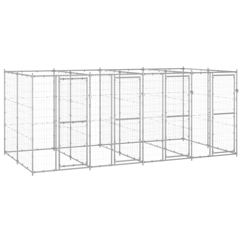 Hondenkennel 9,68 m² gegalvaniseerd staal is nu te koop bij PeponiXL, paradijselijk wonen!