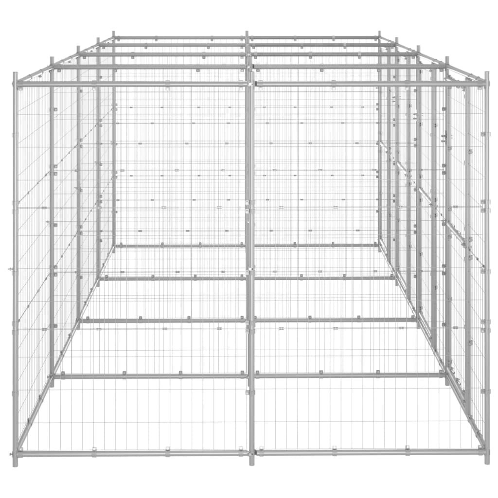 Hondenkennel 9,68 m² gegalvaniseerd staal is nu te koop bij PeponiXL, paradijselijk wonen!