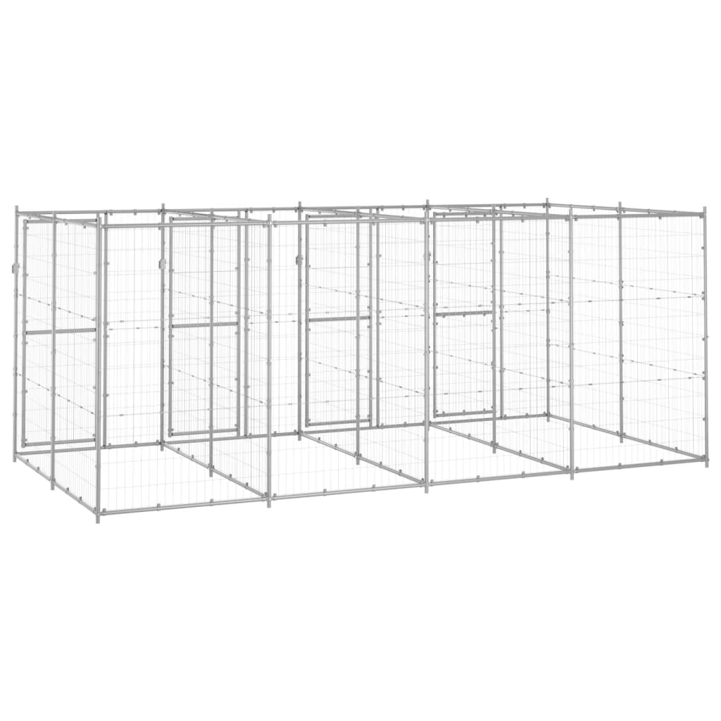 Hondenkennel 9,68 m² gegalvaniseerd staal is nu te koop bij PeponiXL, paradijselijk wonen!