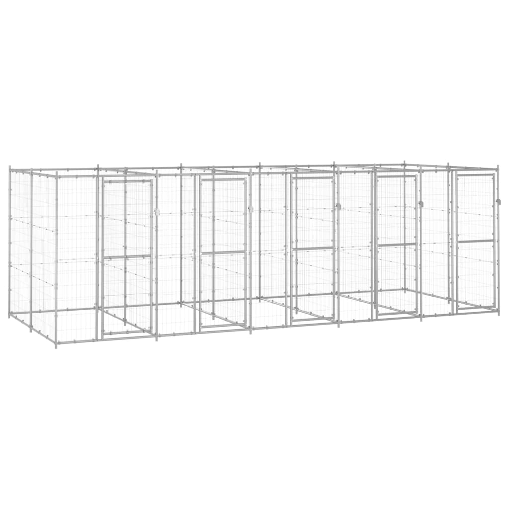 Hondenkennel 12,1 m² gegalvaniseerd staal is nu te koop bij PeponiXL, paradijselijk wonen!