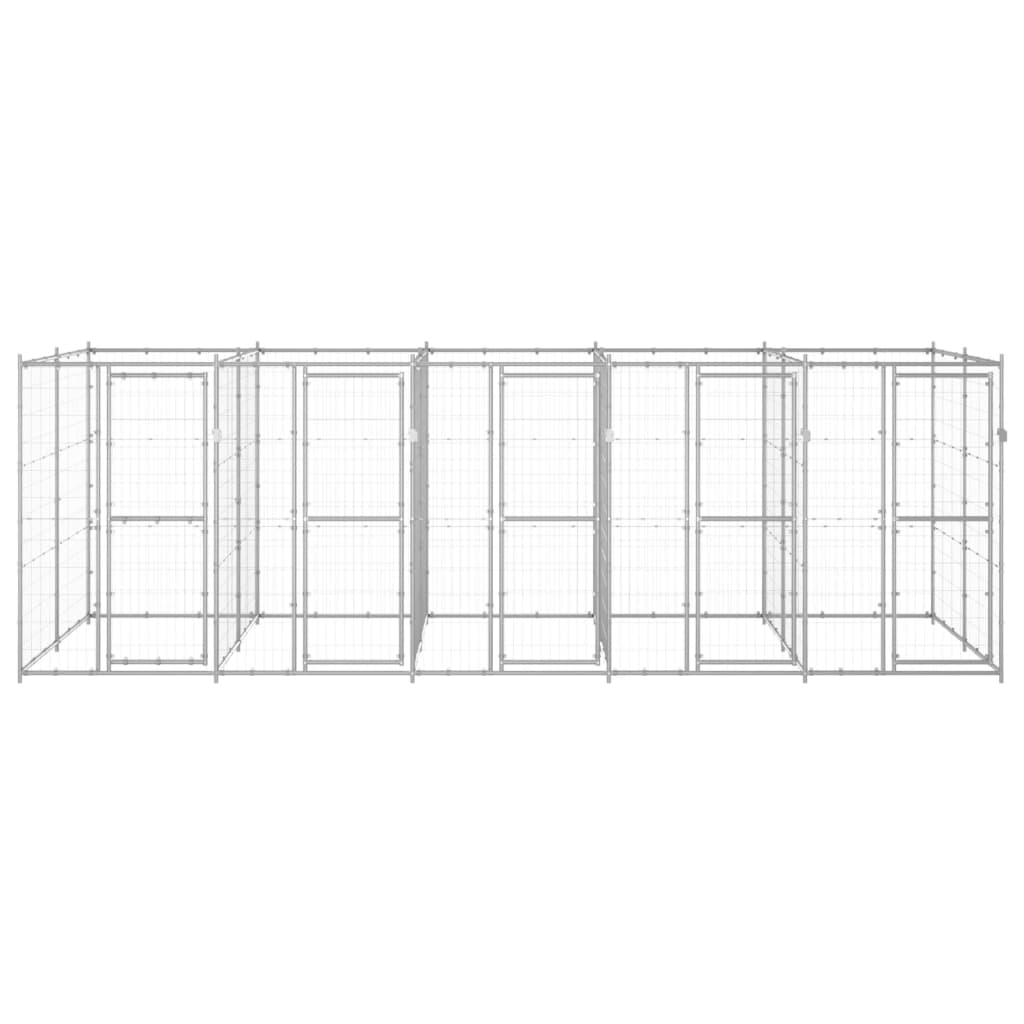 Hondenkennel 12,1 m² gegalvaniseerd staal is nu te koop bij PeponiXL, paradijselijk wonen!