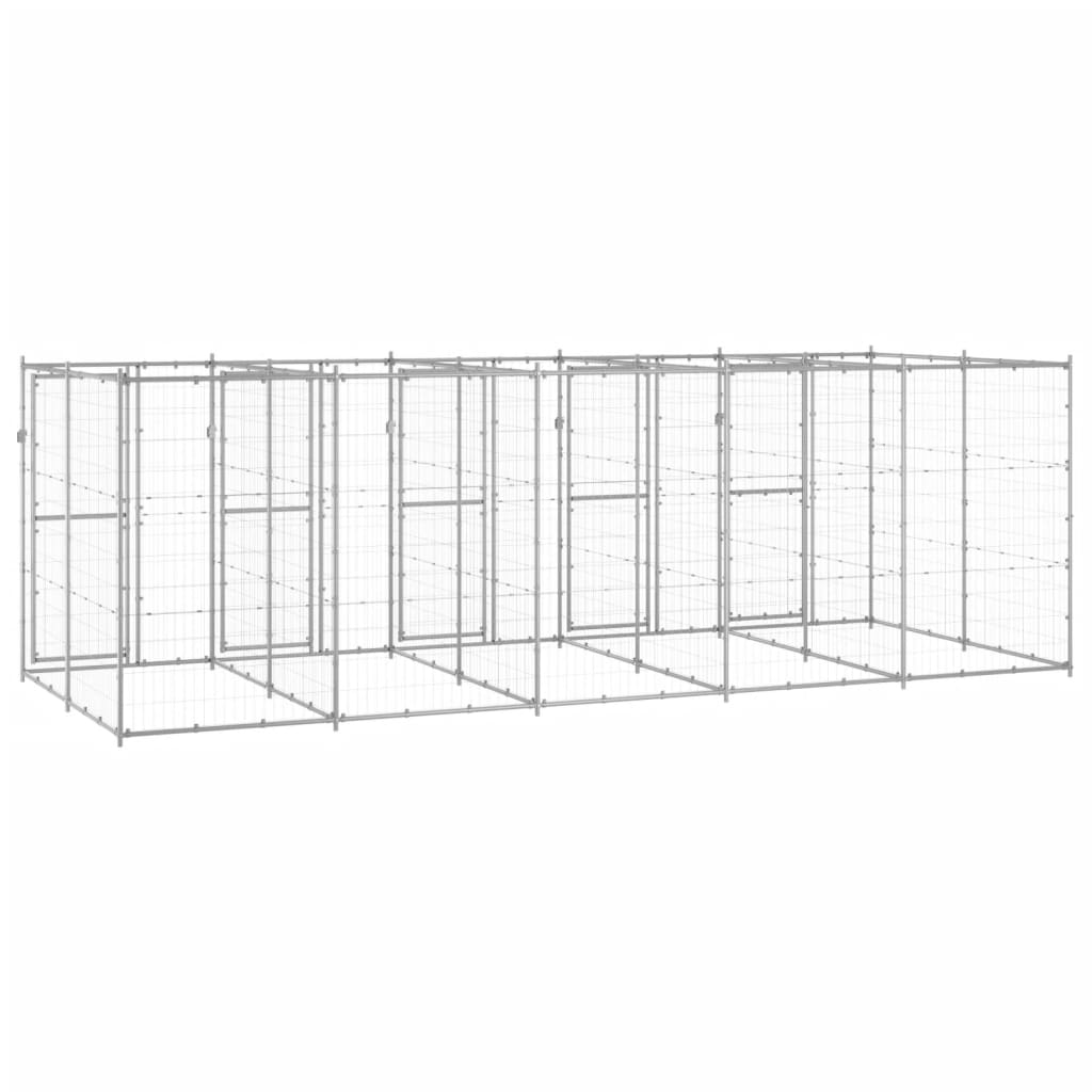 Hondenkennel 12,1 m² gegalvaniseerd staal is nu te koop bij PeponiXL, paradijselijk wonen!