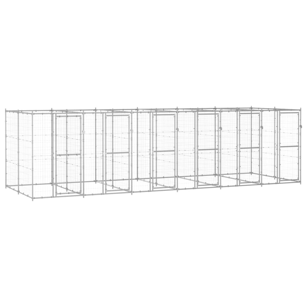 Hondenkennel 14,52 m² gegalvaniseerd staal is nu te koop bij PeponiXL, paradijselijk wonen!