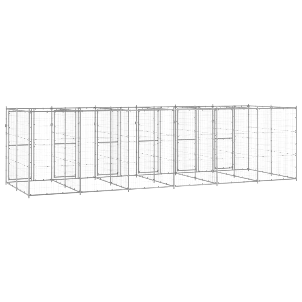 Hondenkennel 14,52 m² gegalvaniseerd staal is nu te koop bij PeponiXL, paradijselijk wonen!