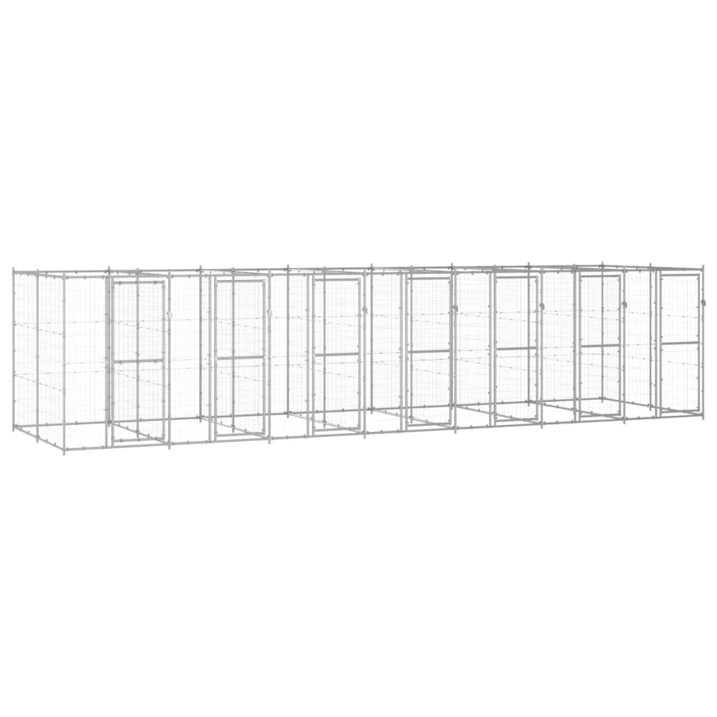 Hondenkennel 16,94 m² gegalvaniseerd staal is nu te koop bij PeponiXL, paradijselijk wonen!