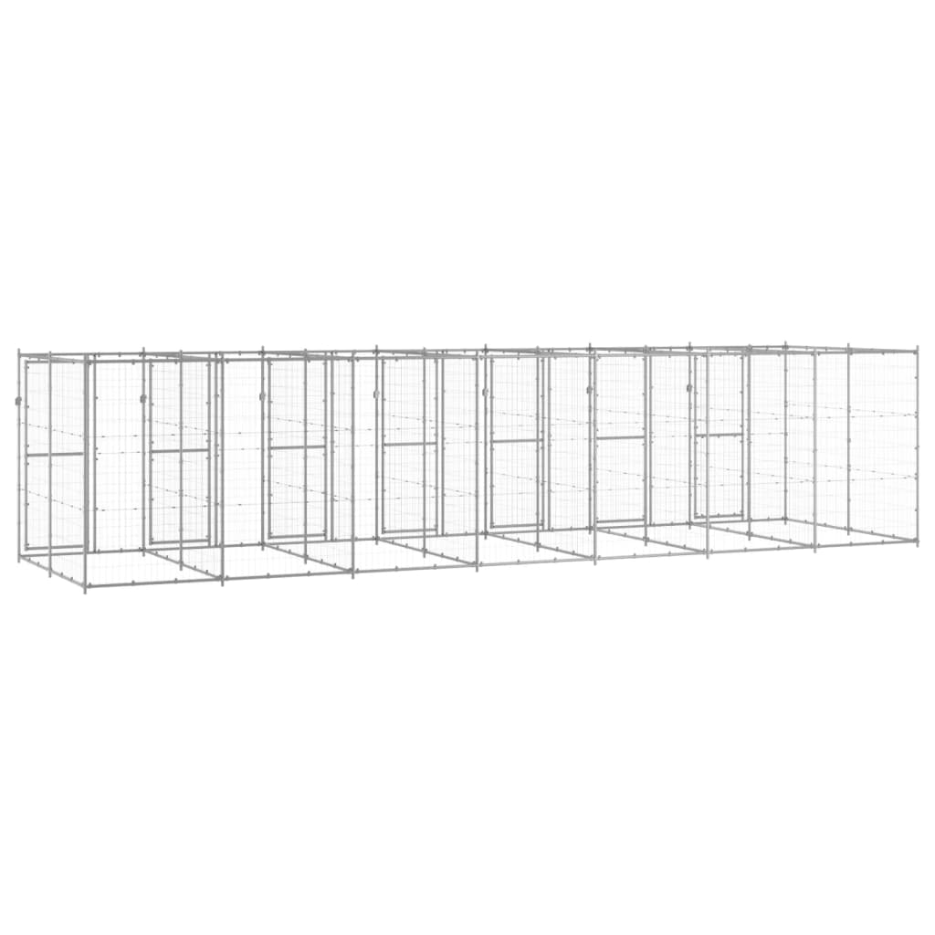 Hondenkennel 16,94 m² gegalvaniseerd staal is nu te koop bij PeponiXL, paradijselijk wonen!