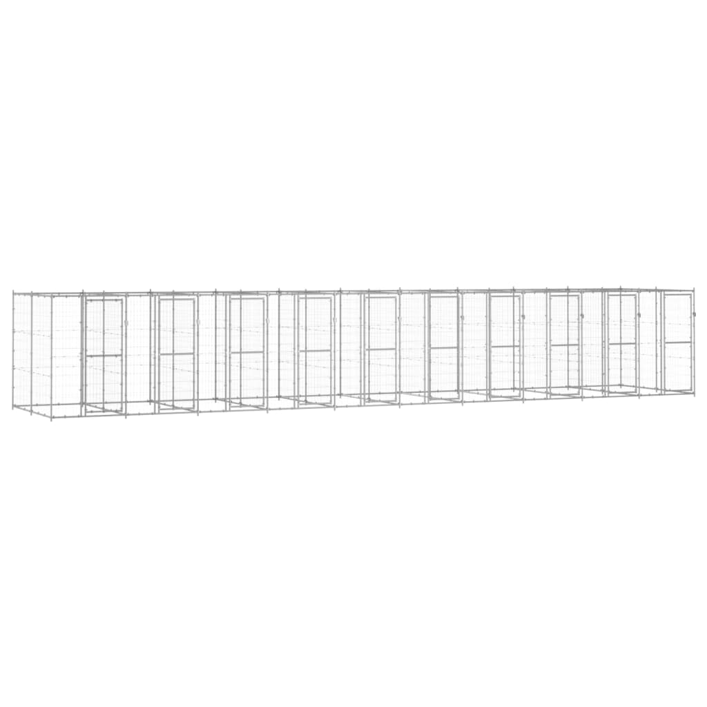 Hondenkennel 24,2 m² gegalvaniseerd staal is nu te koop bij PeponiXL, paradijselijk wonen!