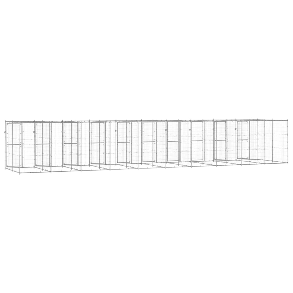 Hondenkennel 24,2 m² gegalvaniseerd staal is nu te koop bij PeponiXL, paradijselijk wonen!
