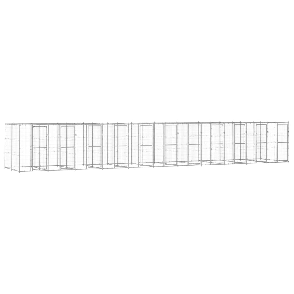Hondenkennel 26,62 m² gegalvaniseerd staal is nu te koop bij PeponiXL, paradijselijk wonen!