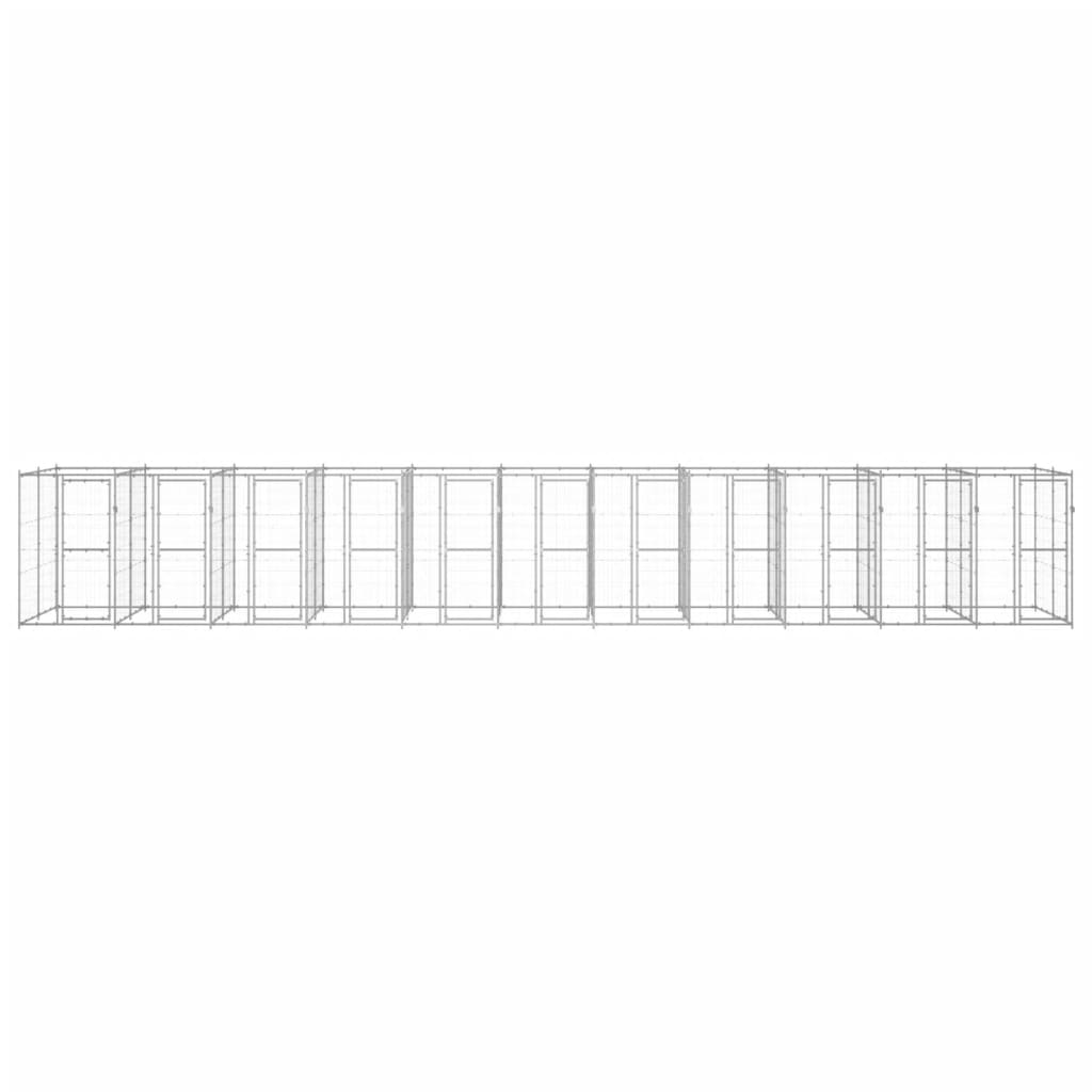 Hondenkennel 26,62 m² gegalvaniseerd staal is nu te koop bij PeponiXL, paradijselijk wonen!