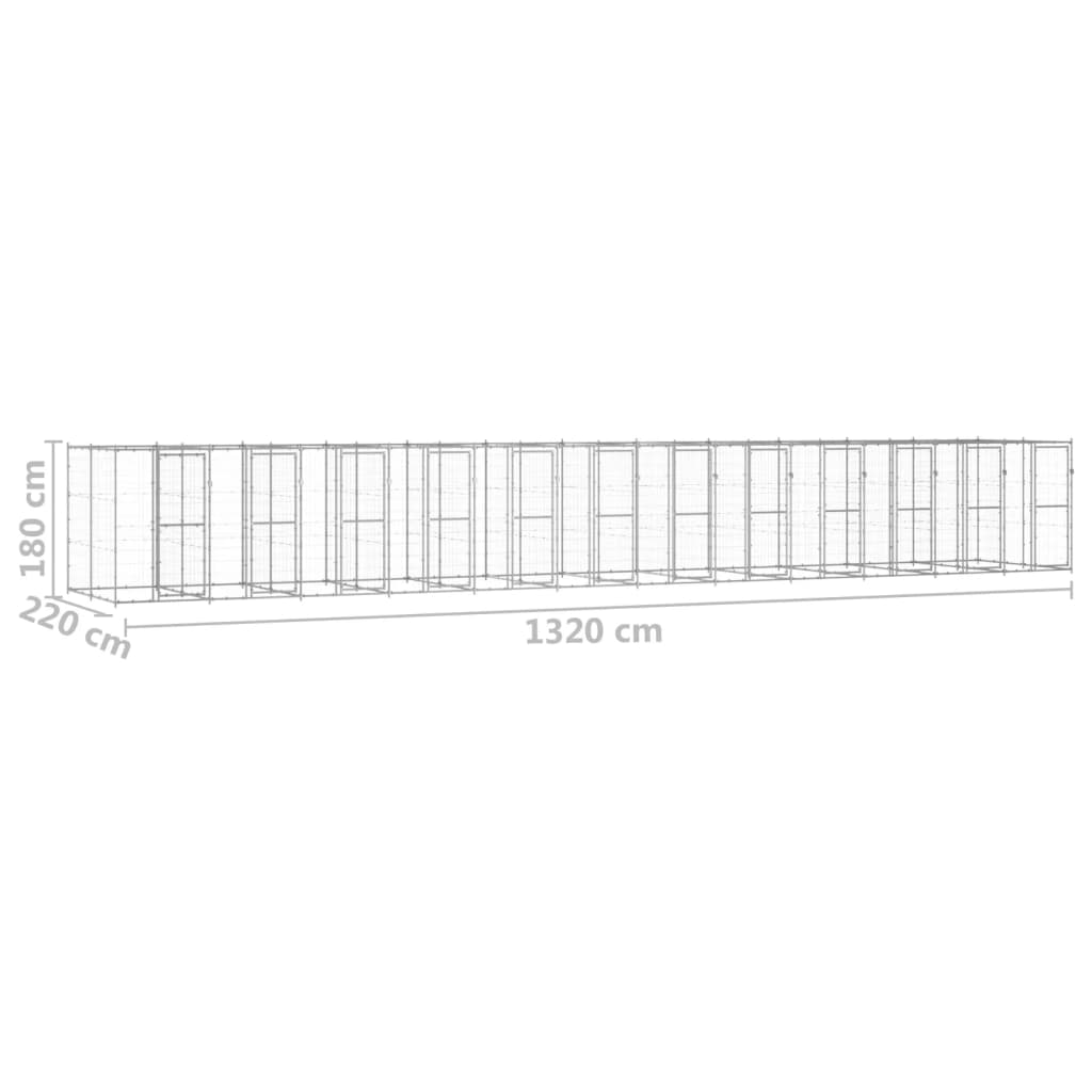 Hondenkennel 29,04 m² gegalvaniseerd staal is nu te koop bij PeponiXL, paradijselijk wonen!