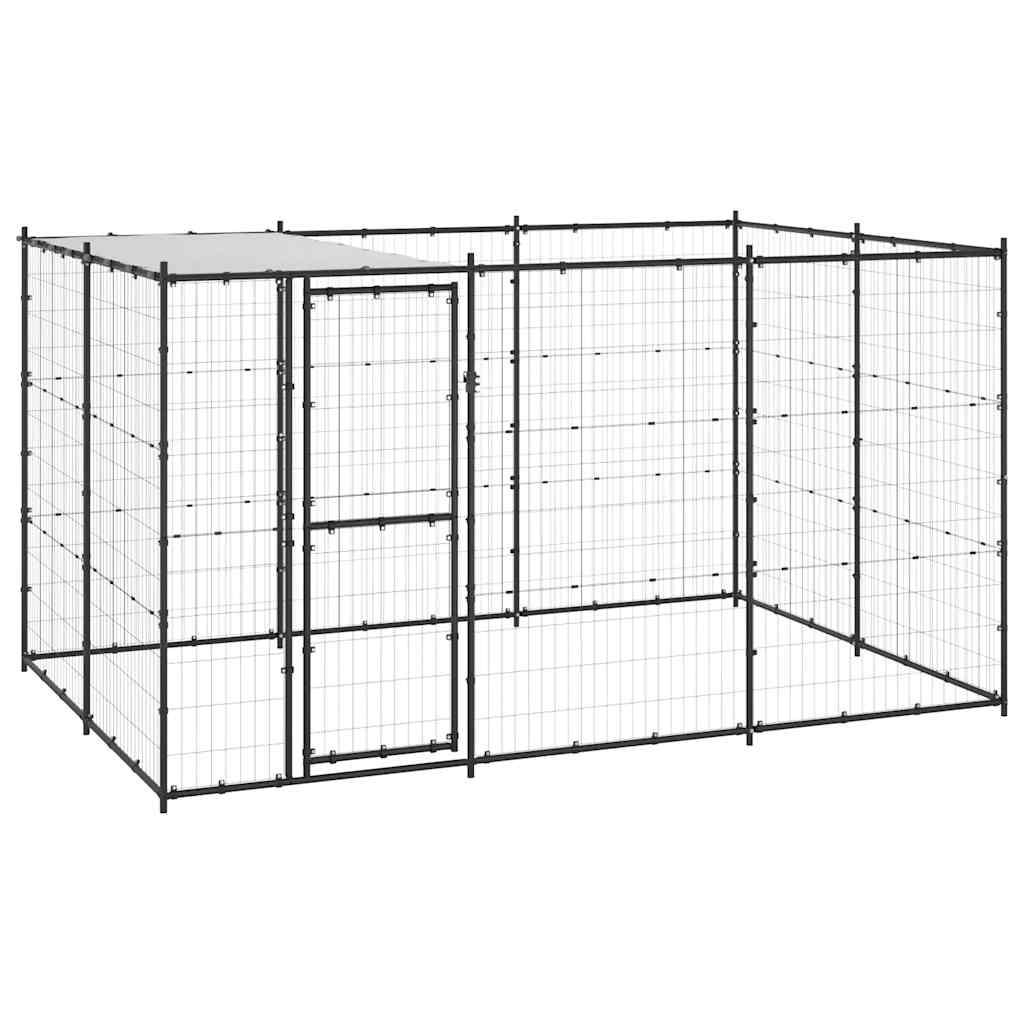 Hondenkennel met dak 7,26 m² staal is nu te koop bij PeponiXL, paradijselijk wonen!