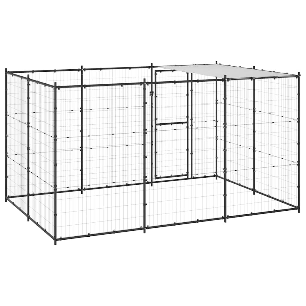 Hondenkennel met dak 7,26 m² staal is nu te koop bij PeponiXL, paradijselijk wonen!