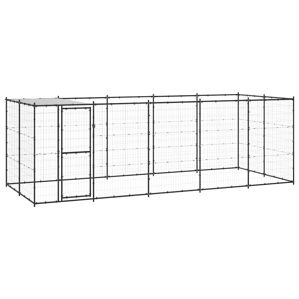 Hondenkennel met dak 12,1 m² staal is nu te koop bij PeponiXL, paradijselijk wonen!
