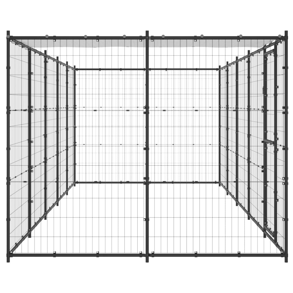 Hondenkennel met dak 12,1 m² staal is nu te koop bij PeponiXL, paradijselijk wonen!