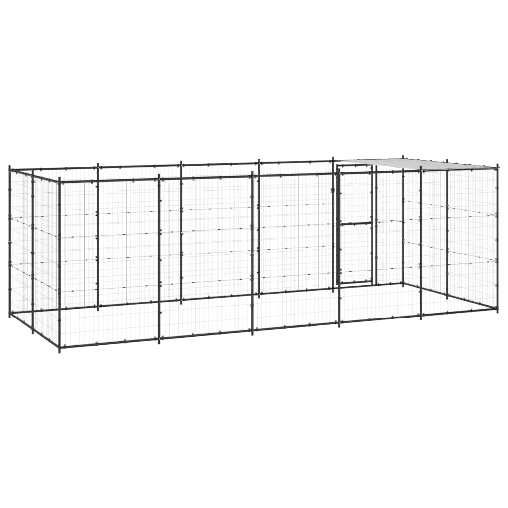 Hondenkennel met dak 12,1 m² staal is nu te koop bij PeponiXL, paradijselijk wonen!