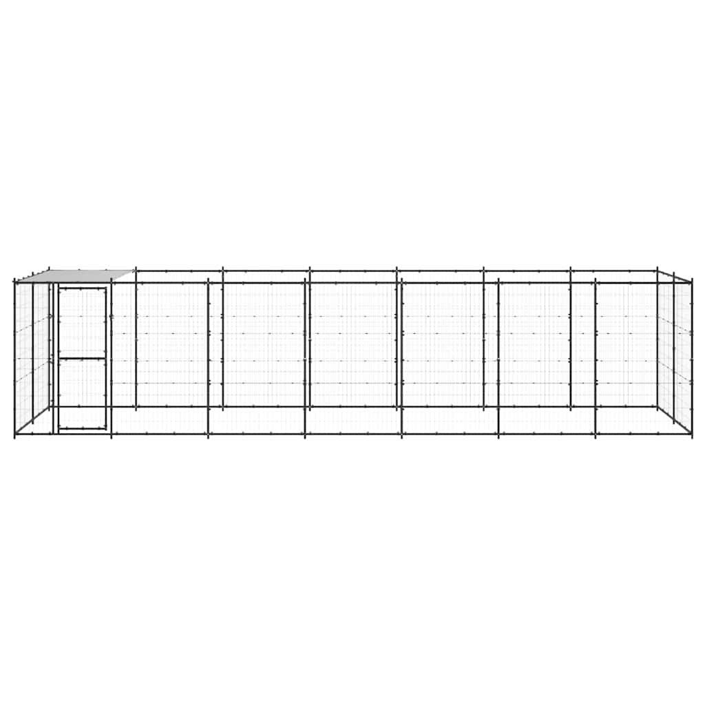 Hondenkennel met dak 16,94 m² staal is nu te koop bij PeponiXL, paradijselijk wonen!