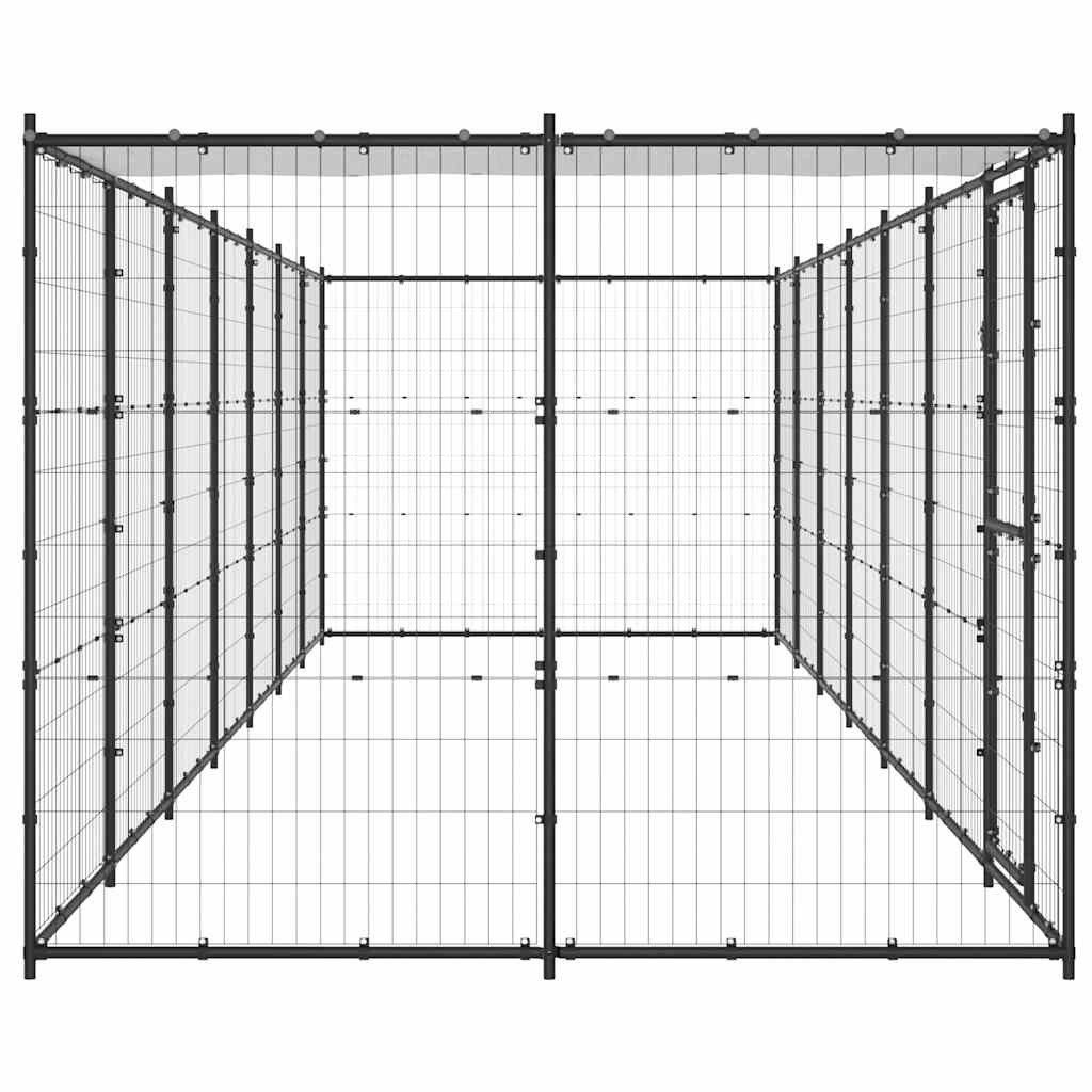 Hondenkennel met dak 16,94 m² staal is nu te koop bij PeponiXL, paradijselijk wonen!