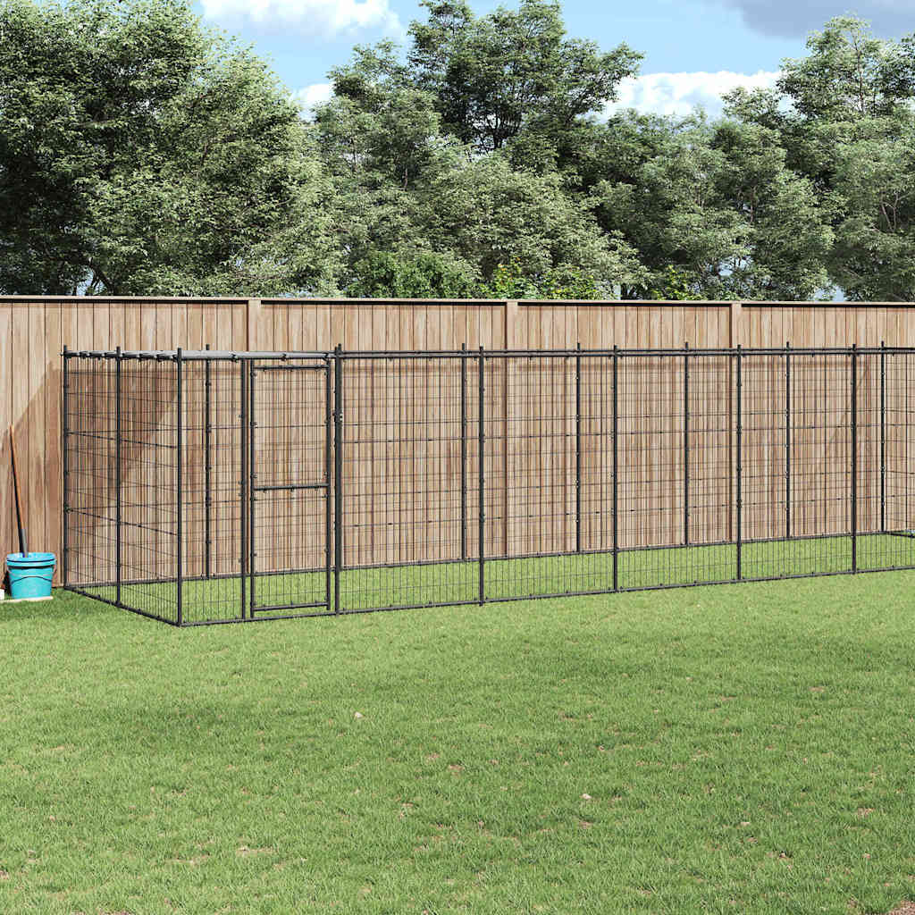 Hondenkennel met dak 16,94 m² staal is nu te koop bij PeponiXL, paradijselijk wonen!