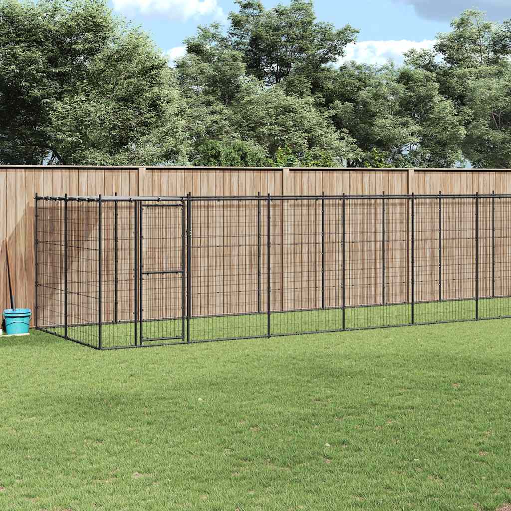 Hondenkennel met dak 21,78 m² staal is nu te koop bij PeponiXL, paradijselijk wonen!