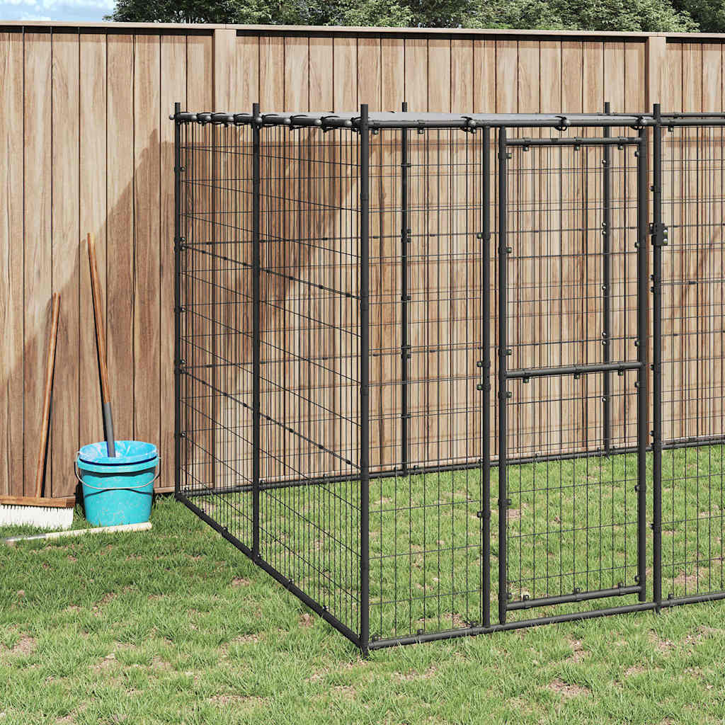 Hondenkennel met dak 26,62 m² staal is nu te koop bij PeponiXL, paradijselijk wonen!