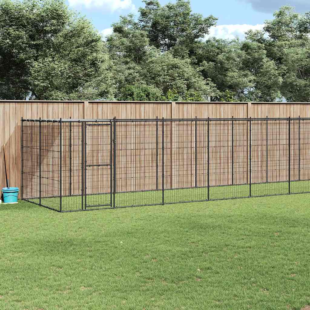 Hondenkennel met dak 26,62 m² staal is nu te koop bij PeponiXL, paradijselijk wonen!