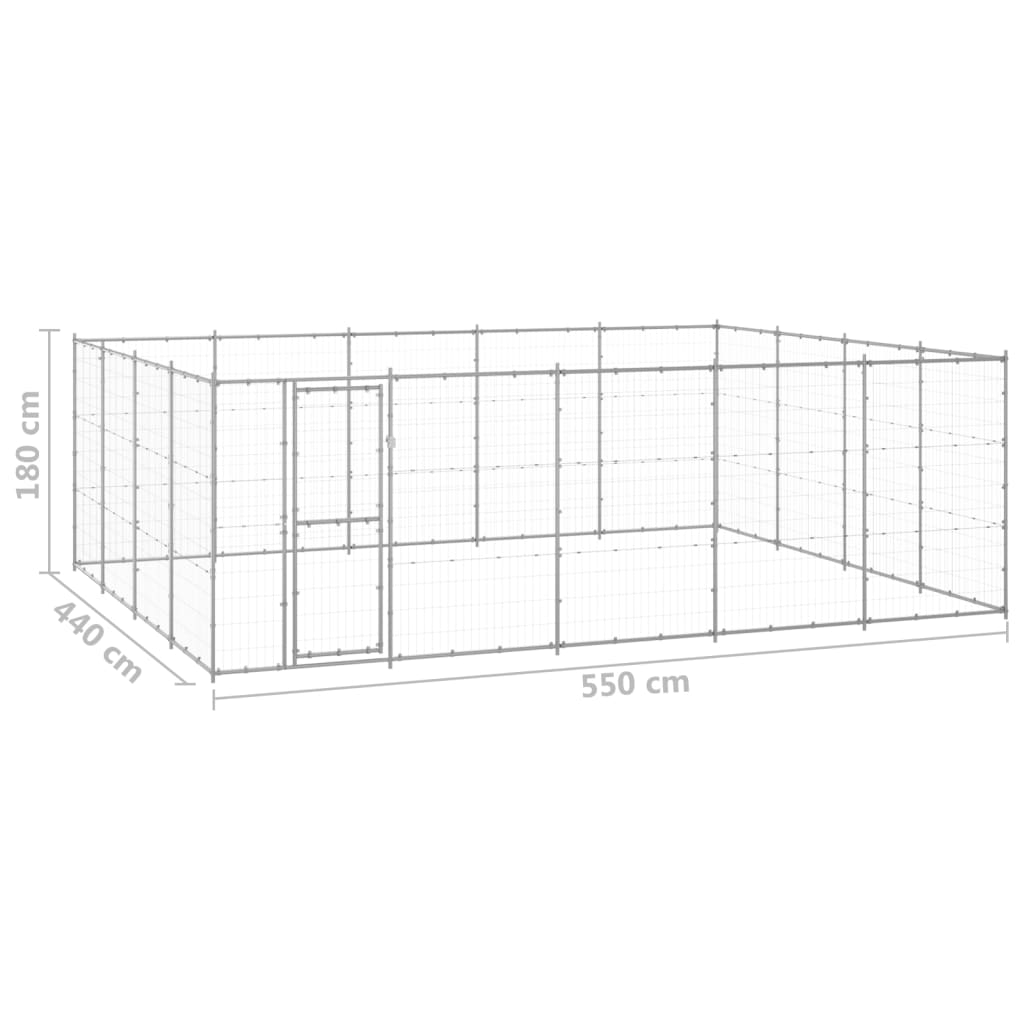 Hondenkennel 24,2 m² gegalvaniseerd staal is nu te koop bij PeponiXL, paradijselijk wonen!