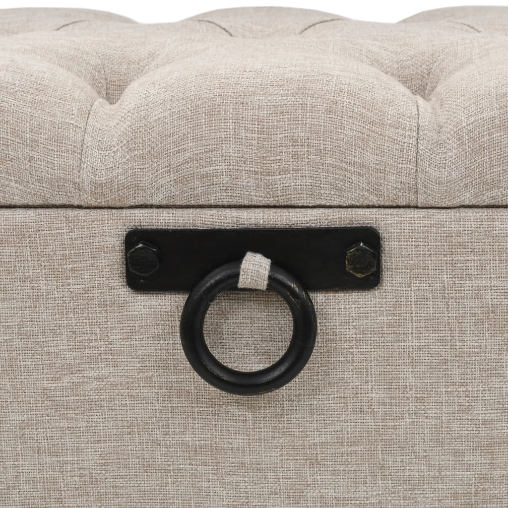 Opbergbank met rugleuning 110 cm stof crèmekleurig is nu te koop bij PeponiXL, paradijselijk wonen!