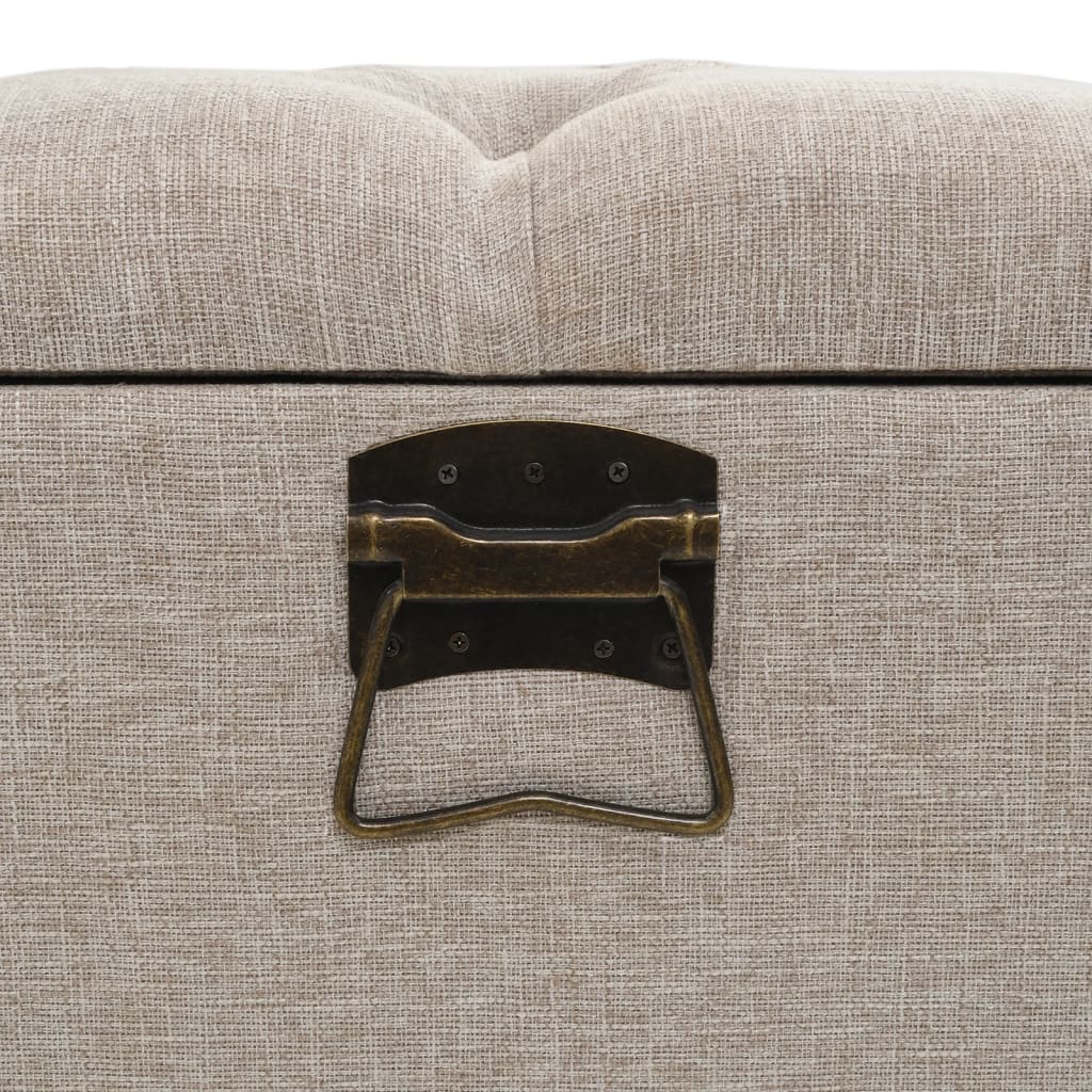 Opbergbank met rugleuning 110 cm stof crèmekleurig is nu te koop bij PeponiXL, paradijselijk wonen!