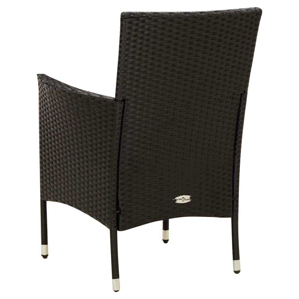 Tuinstoelen 2 st met kussens poly rattan zwart is nu te koop bij PeponiXL, paradijselijk wonen!