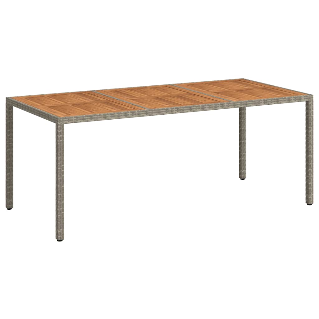 Tuintafel 190x90x75 cm poly rattan en acaciahout grijs is nu te koop bij PeponiXL, paradijselijk wonen!