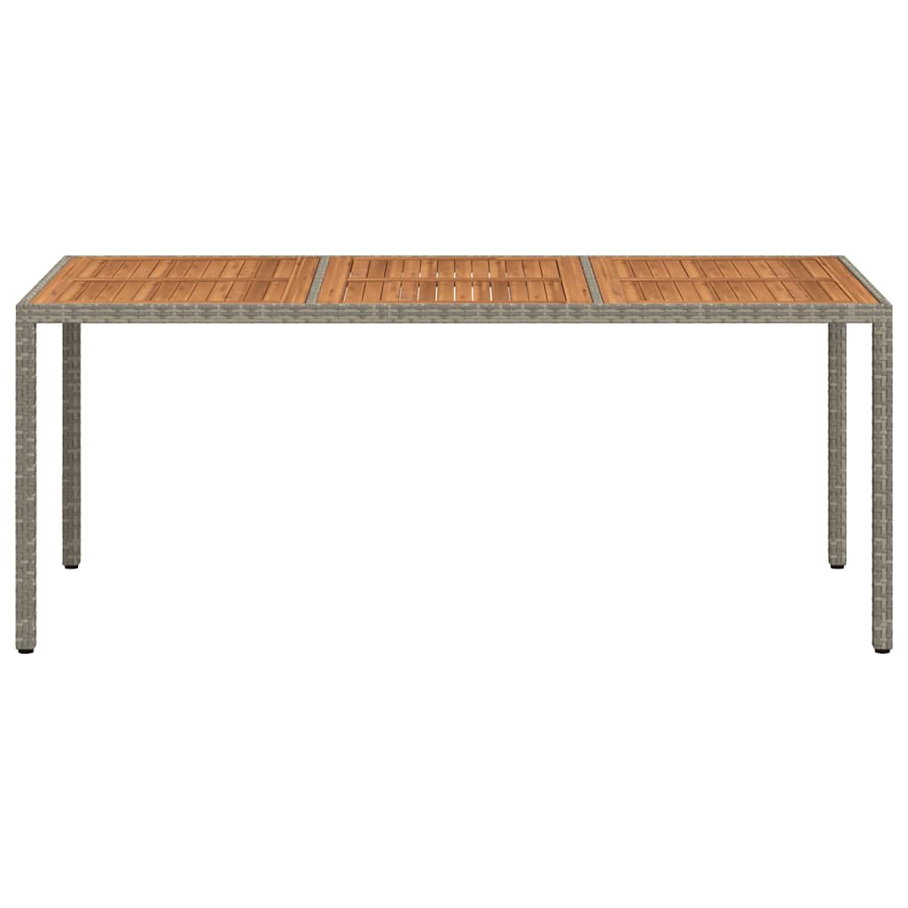 Tuintafel 190x90x75 cm poly rattan en acaciahout grijs is nu te koop bij PeponiXL, paradijselijk wonen!