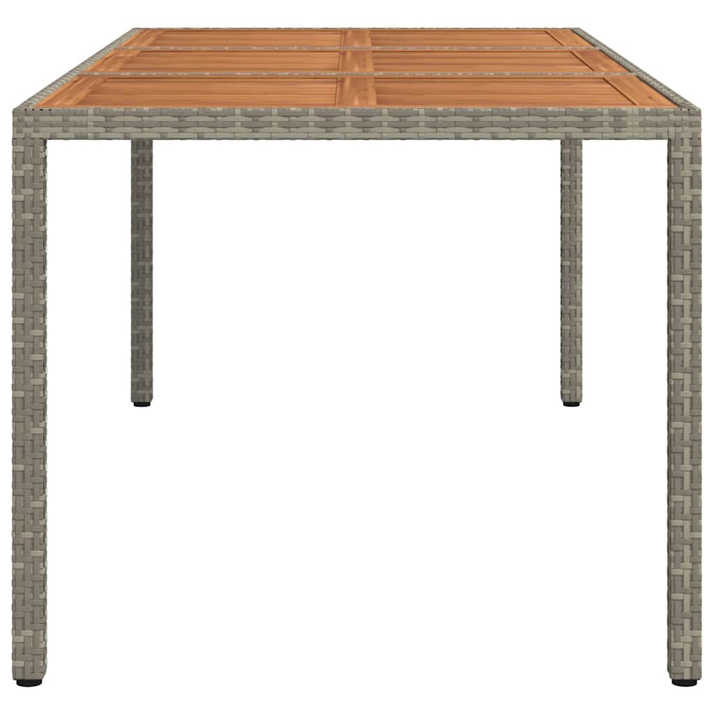 Tuintafel 190x90x75 cm poly rattan en acaciahout grijs is nu te koop bij PeponiXL, paradijselijk wonen!
