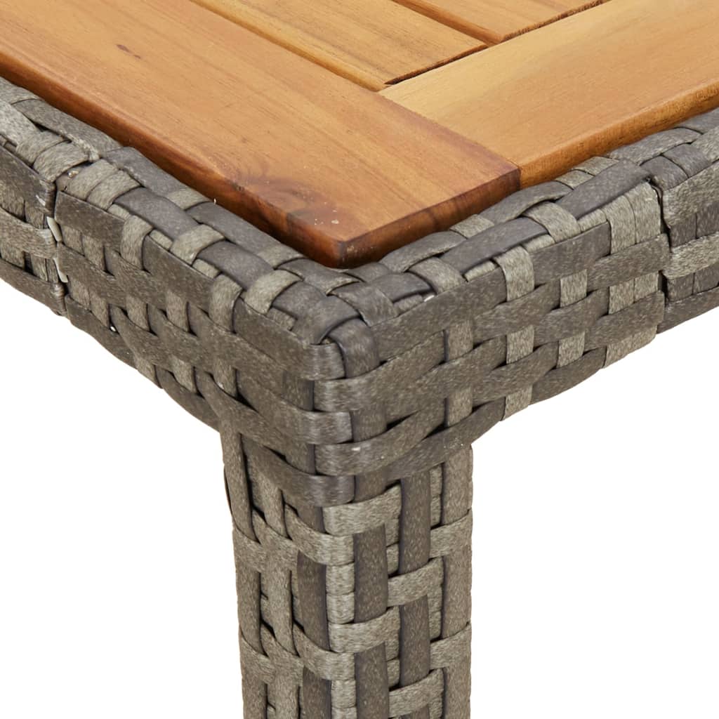 Tuintafel 190x90x75 cm poly rattan en acaciahout grijs is nu te koop bij PeponiXL, paradijselijk wonen!