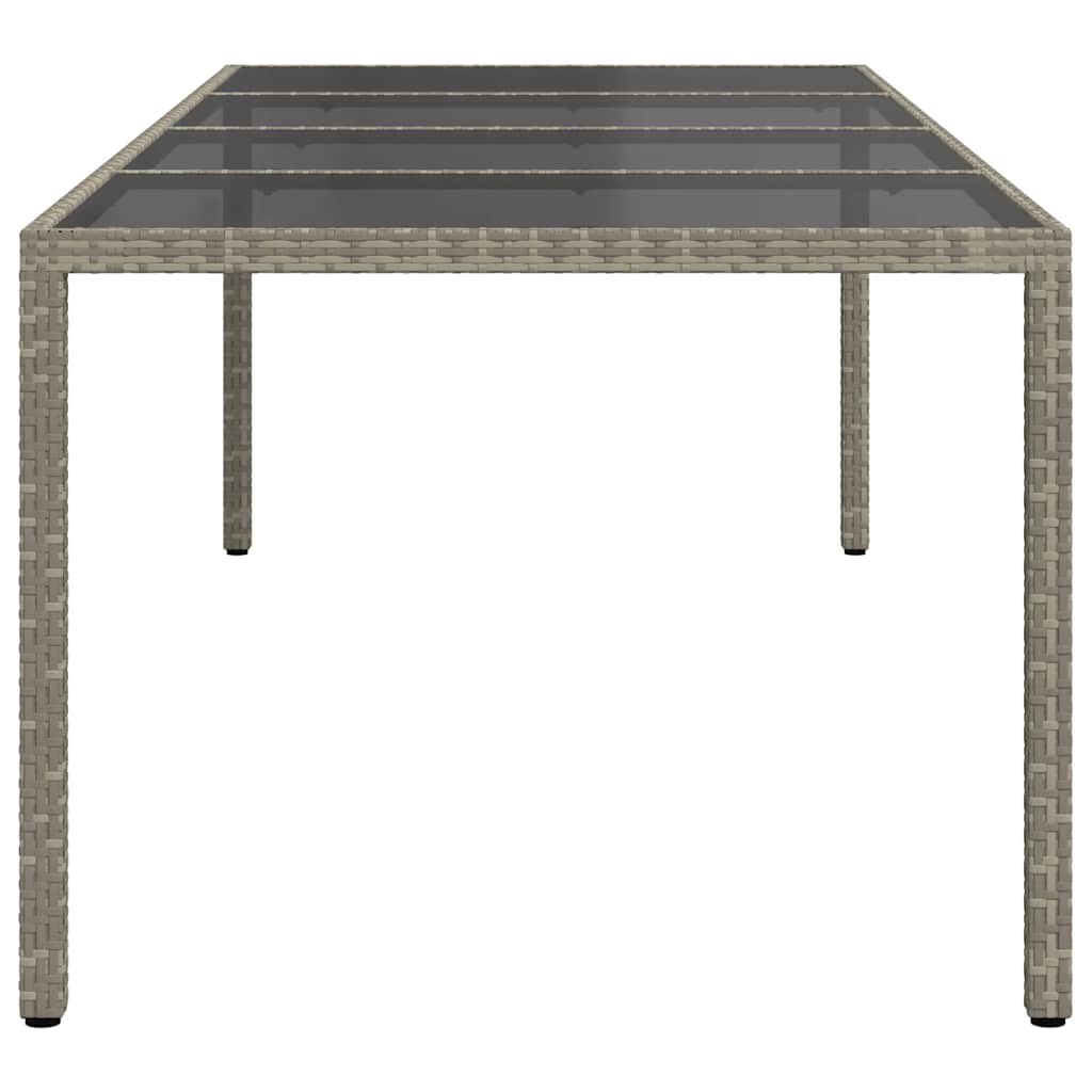 Tuintafel 250x100x75 cm gehard glas en poly rattan grijs is nu te koop bij PeponiXL, paradijselijk wonen!