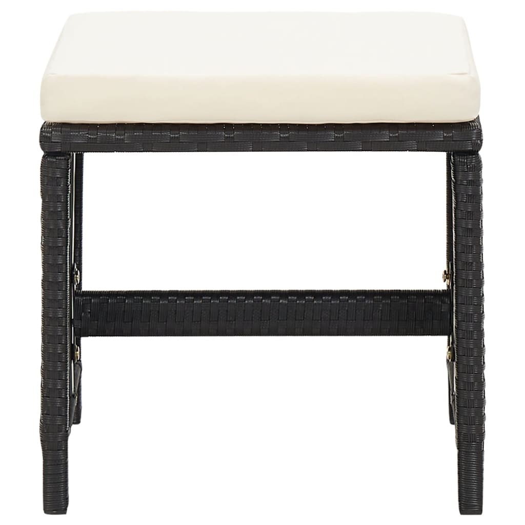 Tuinkrukken 4 st met kussens poly rattan zwart is nu te koop bij PeponiXL, paradijselijk wonen!