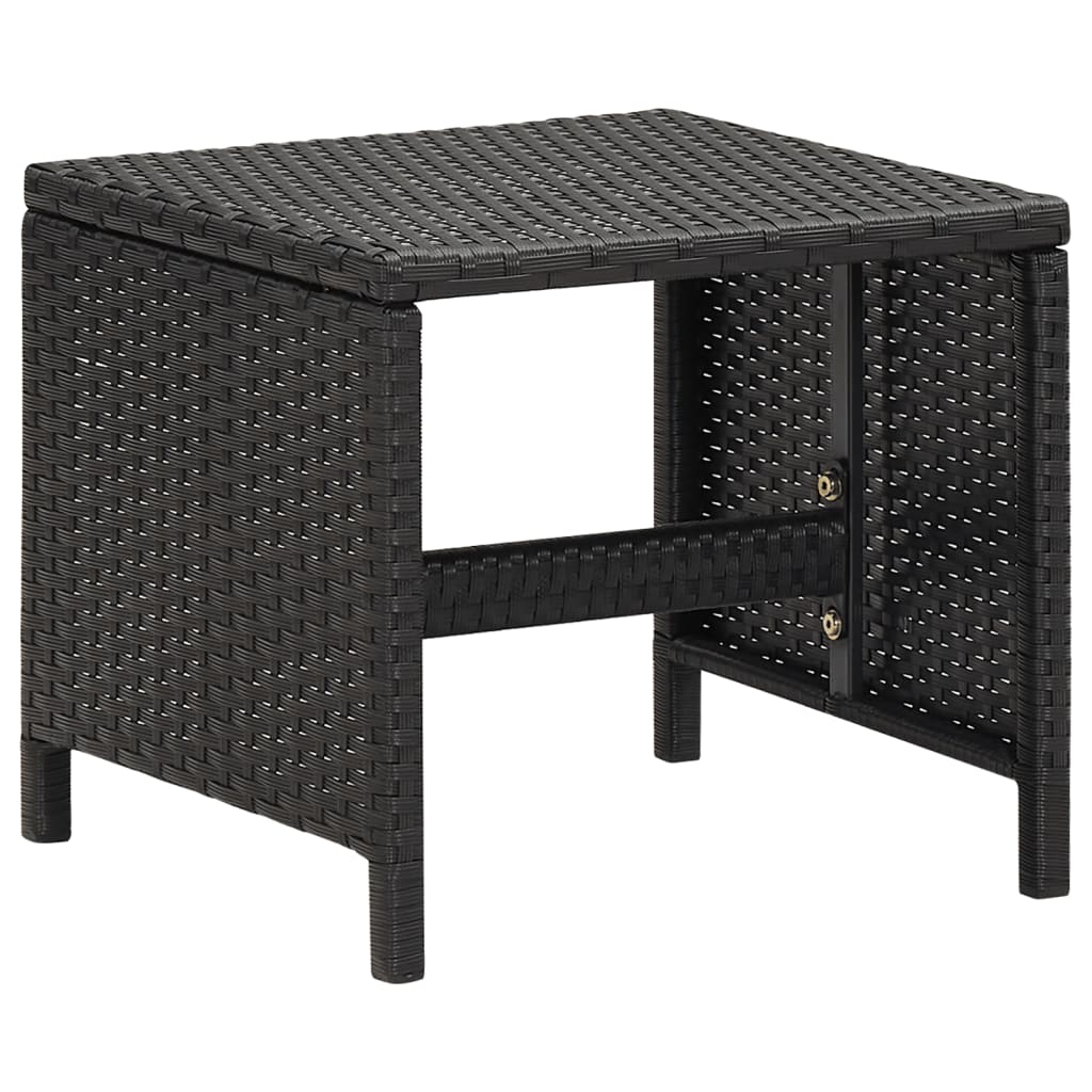 Tuinkrukken 4 st met kussens poly rattan zwart is nu te koop bij PeponiXL, paradijselijk wonen!