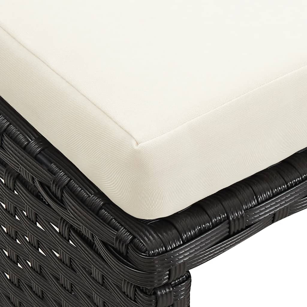 Tuinkrukken 4 st met kussens poly rattan zwart is nu te koop bij PeponiXL, paradijselijk wonen!