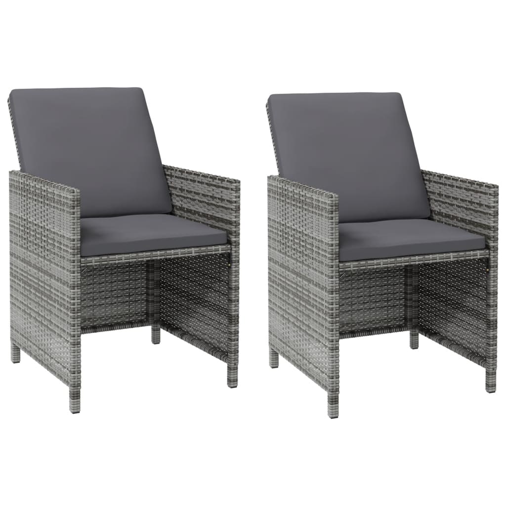 4-delige Tuinstoelen- en voetenbankenset poly rattan grijs is nu te koop bij PeponiXL, paradijselijk wonen!