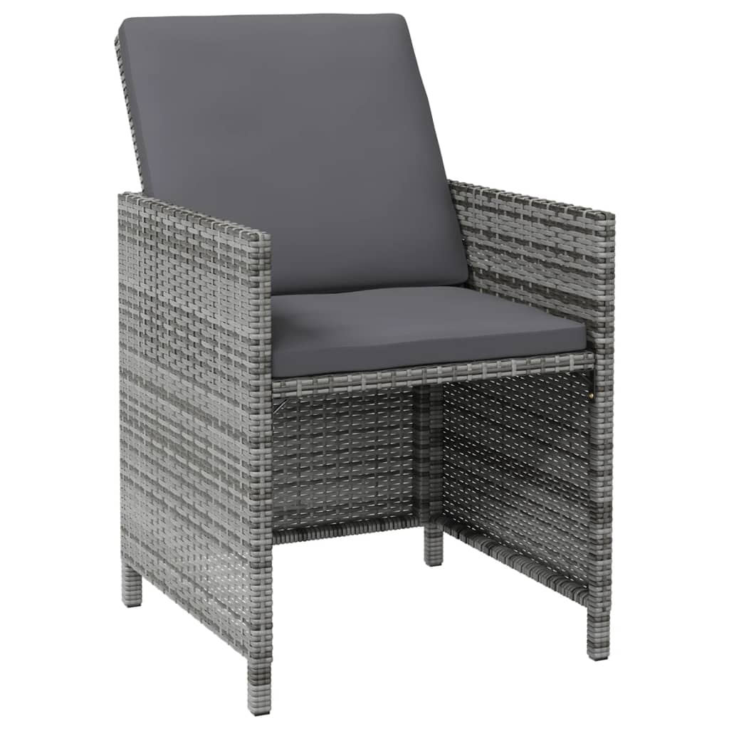 4-delige Tuinstoelen- en voetenbankenset poly rattan grijs is nu te koop bij PeponiXL, paradijselijk wonen!