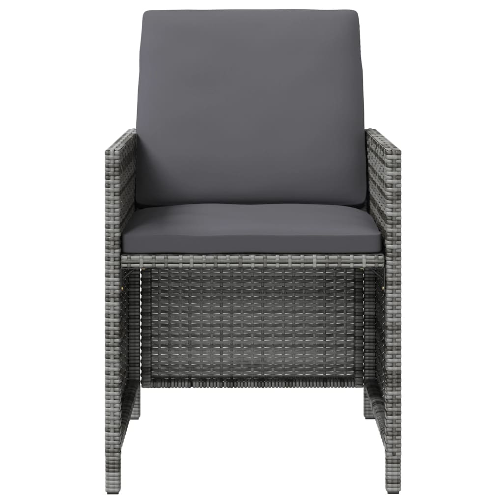 4-delige Tuinstoelen- en voetenbankenset poly rattan grijs is nu te koop bij PeponiXL, paradijselijk wonen!