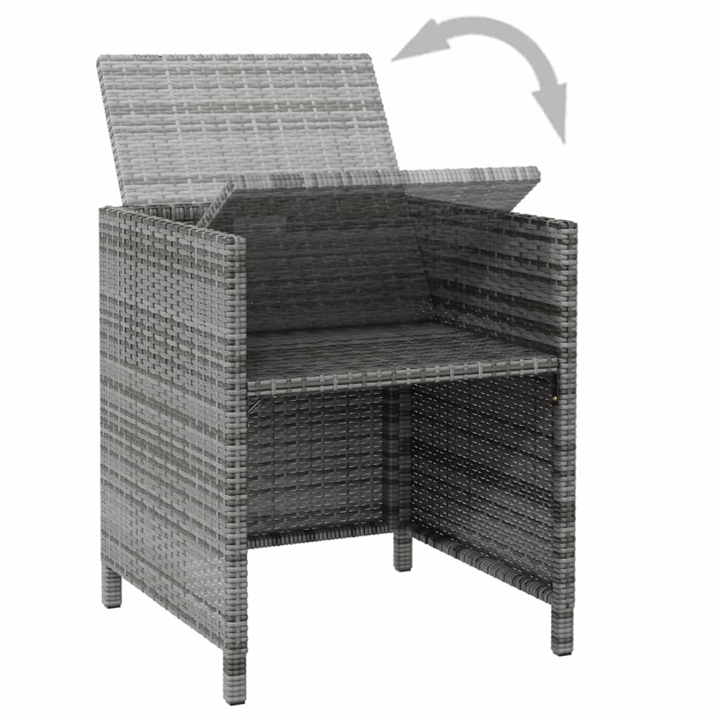4-delige Tuinstoelen- en voetenbankenset poly rattan grijs is nu te koop bij PeponiXL, paradijselijk wonen!